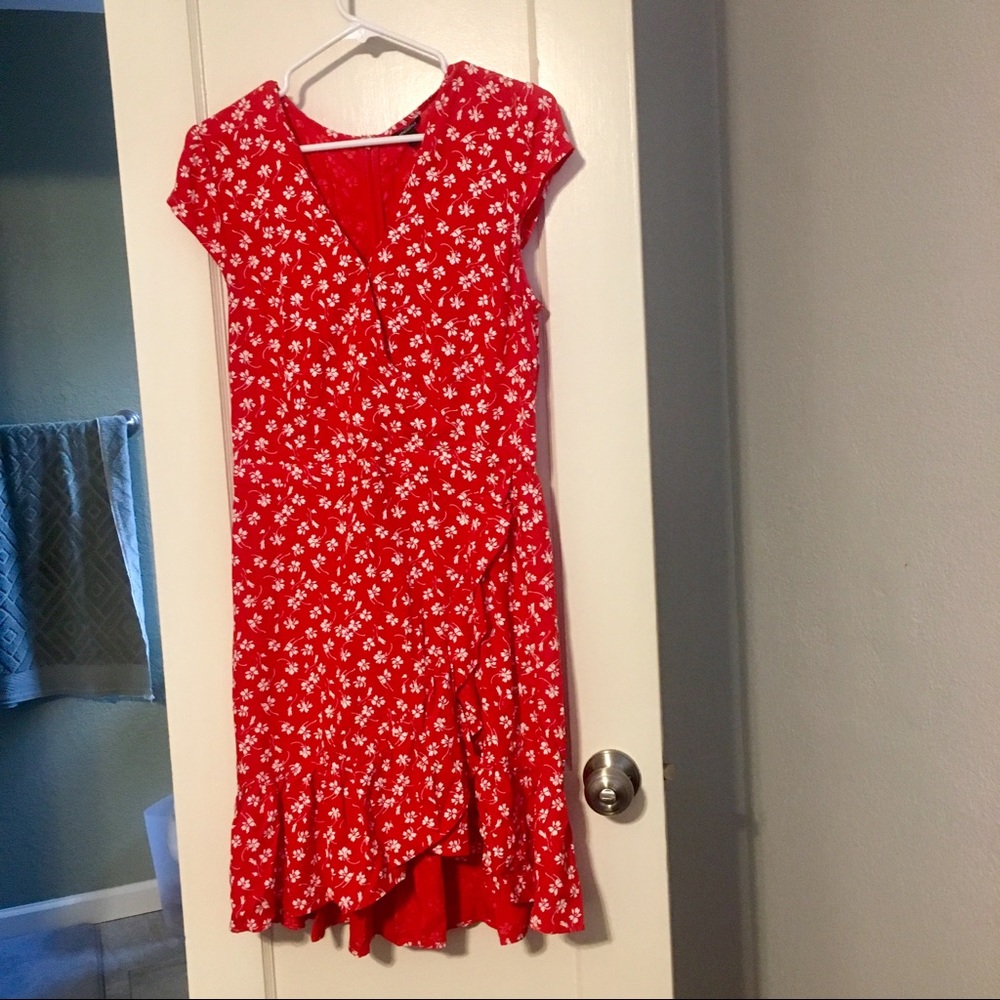 JCrew faux-wrap minidress in red